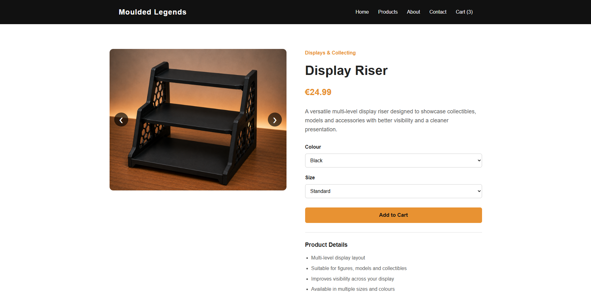 Moulded Legends shopping experience