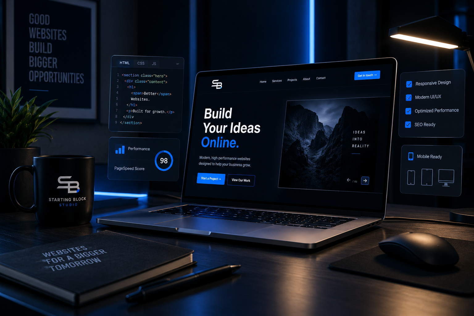 Starting Block Studio web development workspace